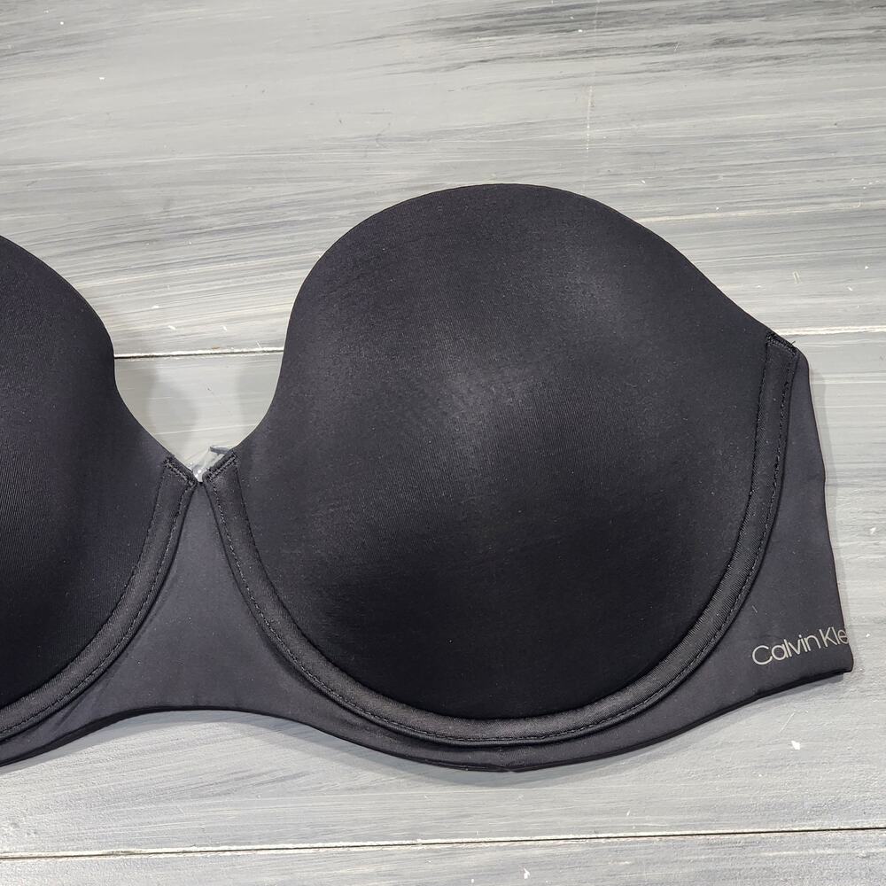 Calvin Klein Naked Glamour Strapless Push-Up‎ Bra 36C QF5677 Black - Picture 3 of 12